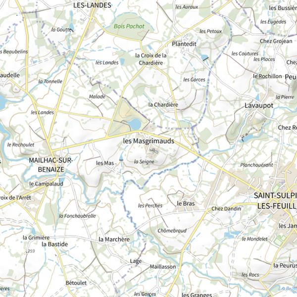 Plan cartographique de Étang de Masgrimaud