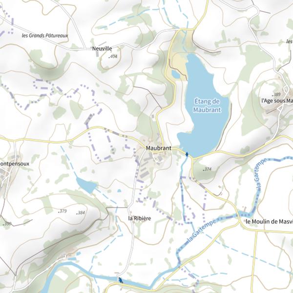 Plan cartographique de Étang de Maubrant