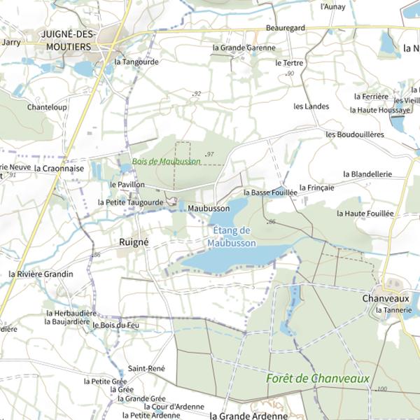 Plan cartographique de Étang de Maubusson