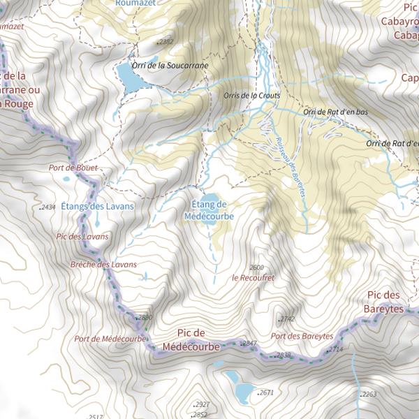Plan cartographique de Étang de Médécourbe