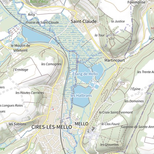 Plan cartographique de Étang de Mello (Oise)