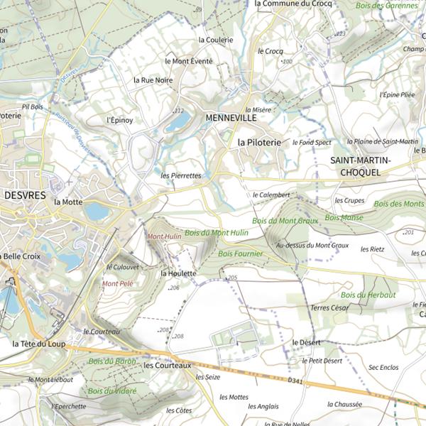 Plan cartographique de Étang de Menneville