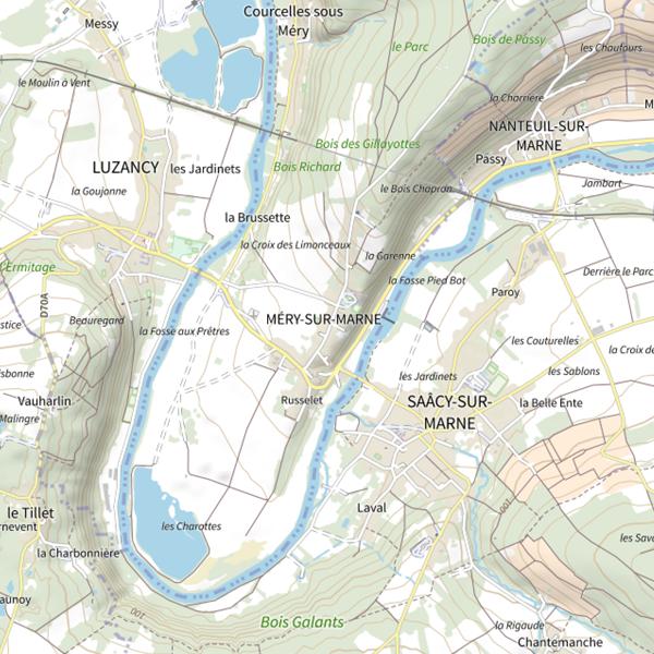 Plan cartographique de Étang de Mery