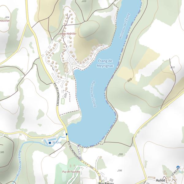 Plan cartographique de Étang de Meyrignac l'Église