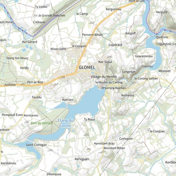 Plan cartographique de Étang de Mezouet