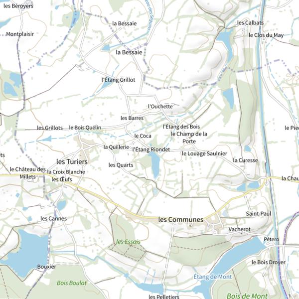 Plan cartographique de Étang de Mont