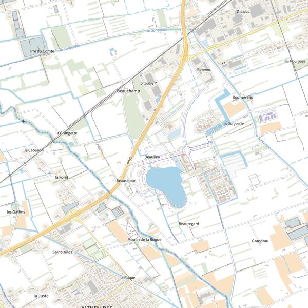 Plan cartographique de Étang de Monteux
