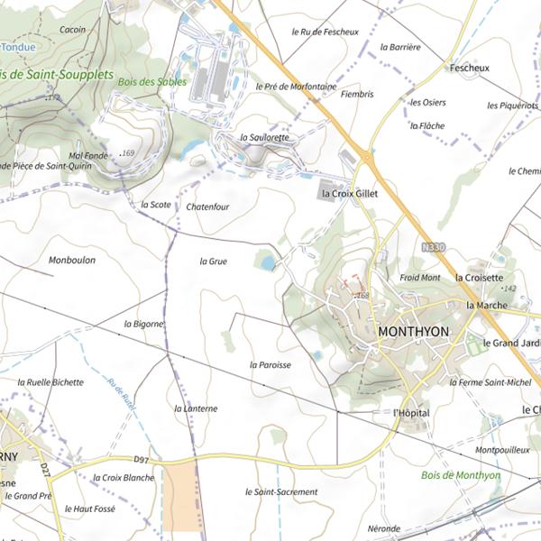 Plan cartographique de Étang de Monthyon (0,45ha)