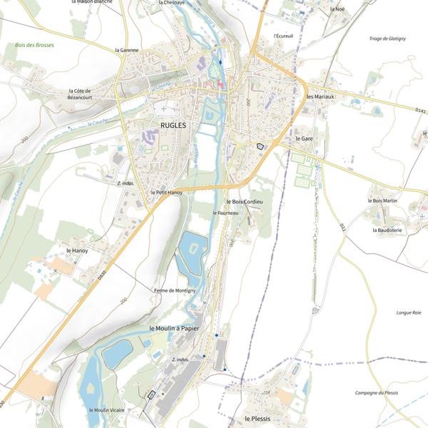 Plan cartographique de Étang de Montigny