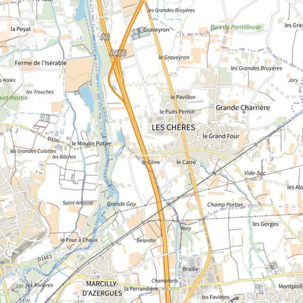 Plan cartographique de Étang de Morancé
