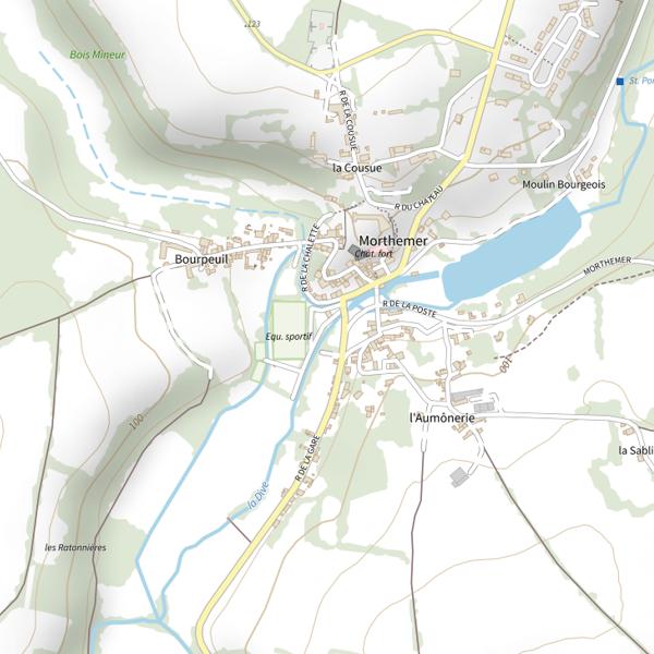 Plan cartographique de Étang de Morthemer