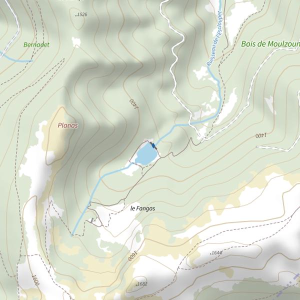 Plan cartographique de Étang de Moulzoune