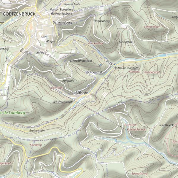 Plan cartographique de Étang de Mouterhouse