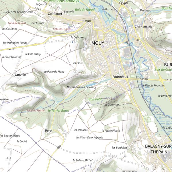 Plan cartographique de Étang de Mouy du Haut Marais