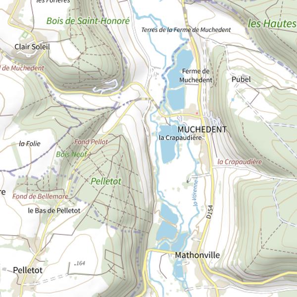 Plan cartographique de Étang de Muchedent