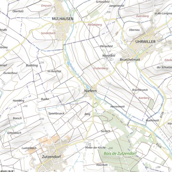 Plan cartographique de Étang de Niefern