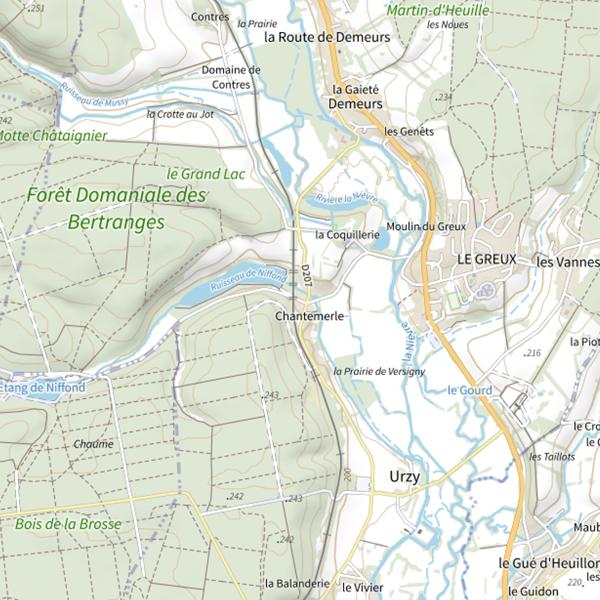 Plan cartographique de Étang de Niffond ou étang du Crapa