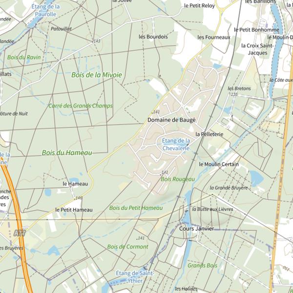 Plan cartographique de Étang de Nogent sur Vernisson