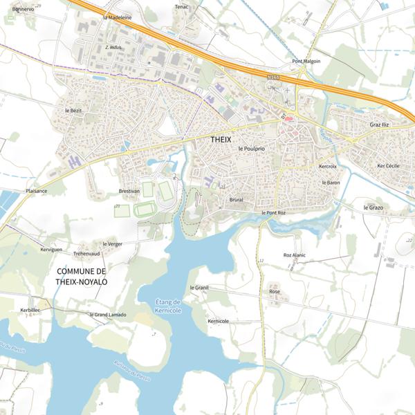 Plan cartographique de Étang de Noyalo