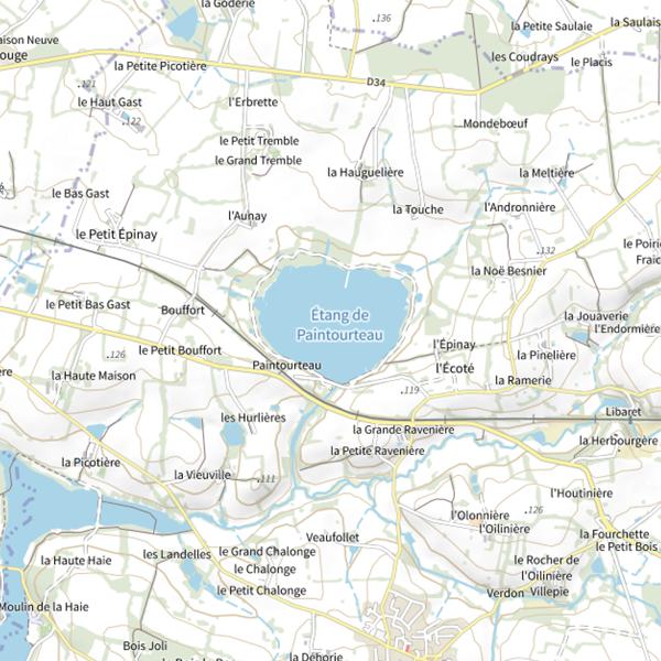 Plan cartographique de Étang de Paintourteau