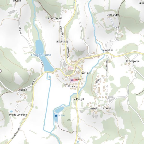 Plan cartographique de Étang de Parlan