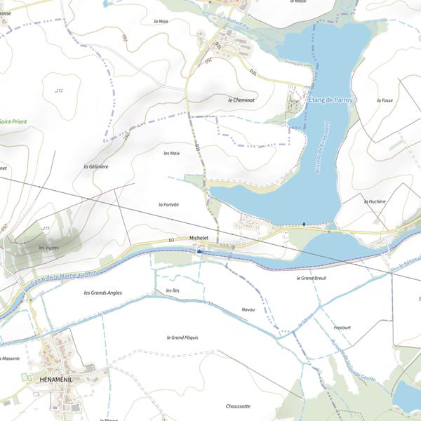 Plan cartographique de Étang de Parroy-Bures