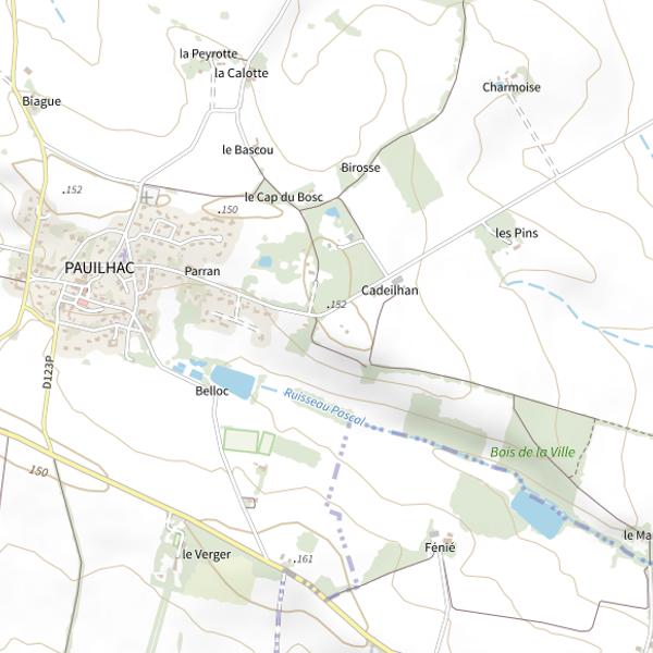 Plan cartographique de Étang de Pauilhac