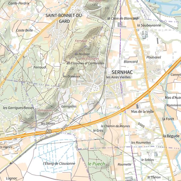 Plan cartographique de Étang de Pazac