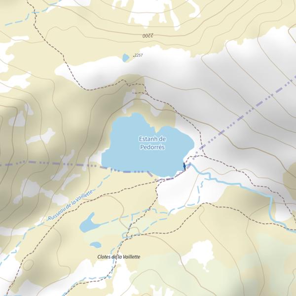 Plan cartographique de Étang de Pédourrés