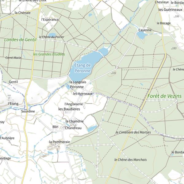 Plan cartographique de Étang de Péronne