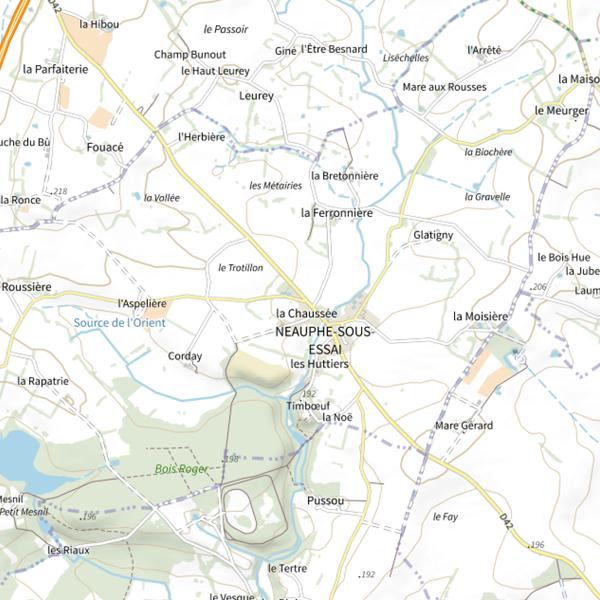 Plan cartographique de Étang de Pesnel