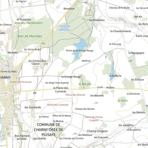 Plan cartographique de Étang de Pétra