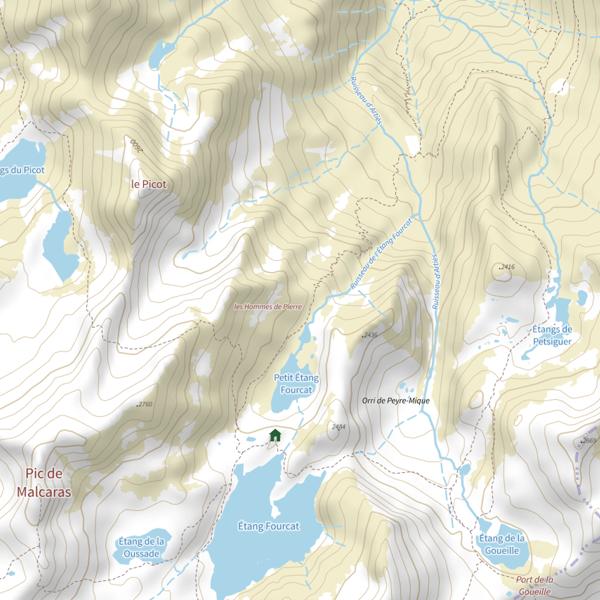 Plan cartographique de Étang de Petsiguer