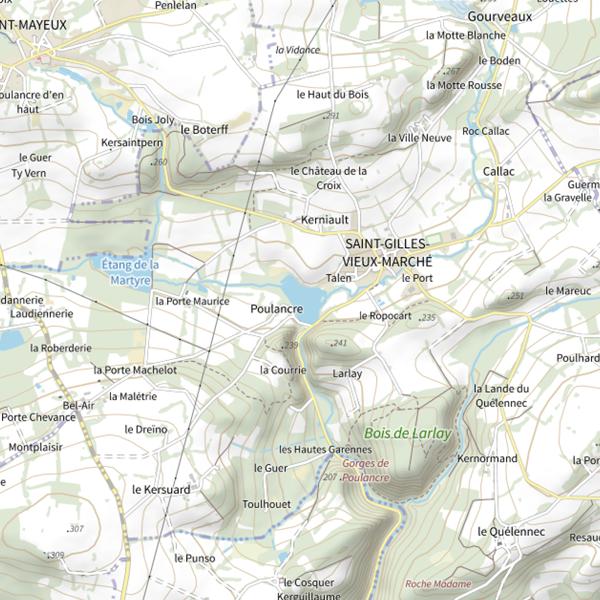 Plan cartographique de Étang de Poulancre