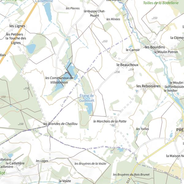 Plan cartographique de Étang de Préaux