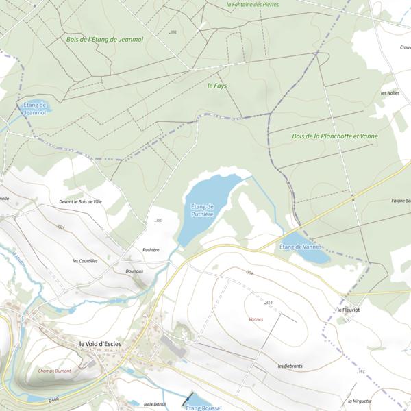 Plan cartographique de Étang de Puthière
