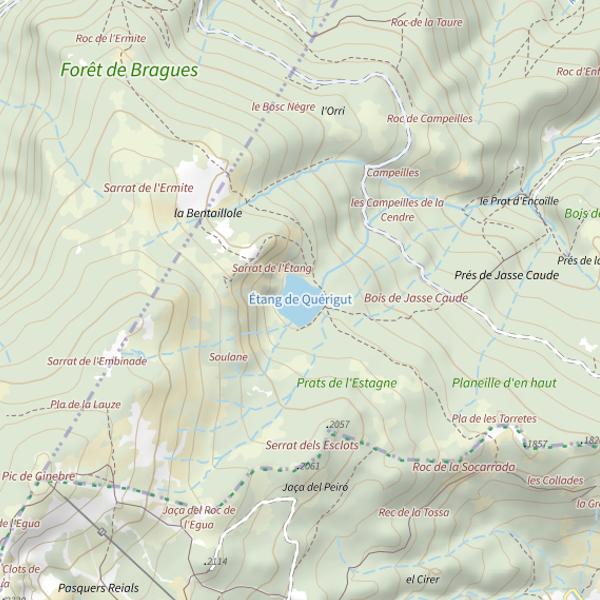 Plan cartographique de Étang de Quérigut