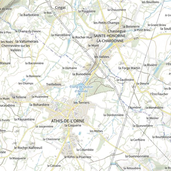 Plan cartographique de Étang de Queue d'Aronde