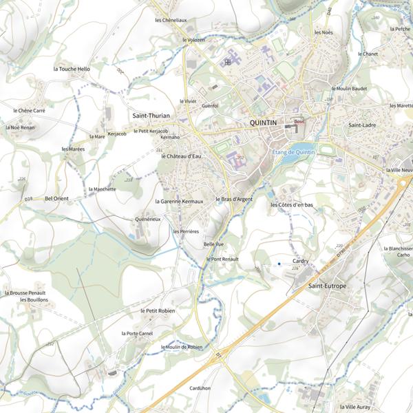 Plan cartographique de Étang de Quintin