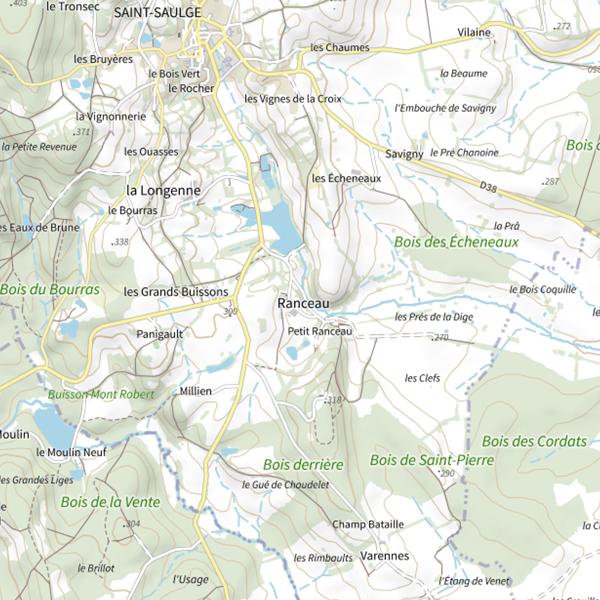 Plan cartographique de Étang de Ranceau