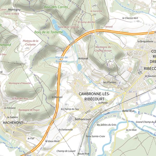 Plan cartographique de Étang de Robecourt