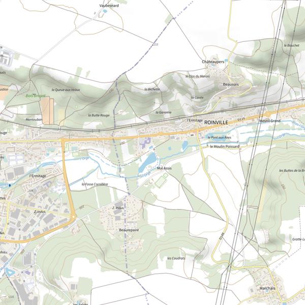 Plan cartographique de Étang de Roinville