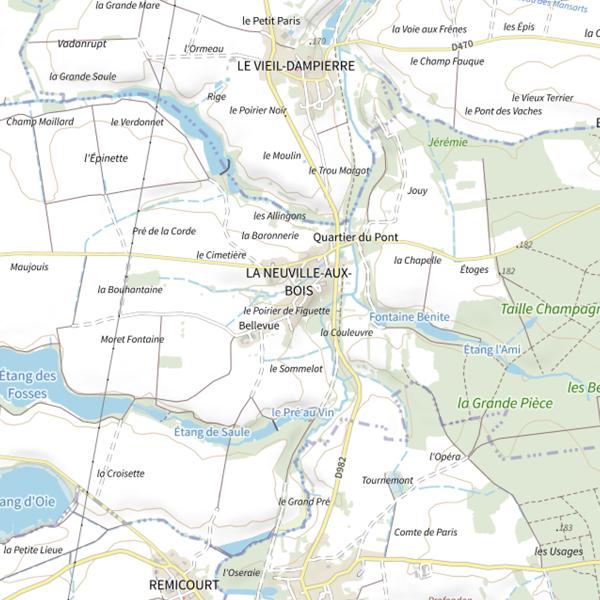 Plan cartographique de Étang de Roussi Pré