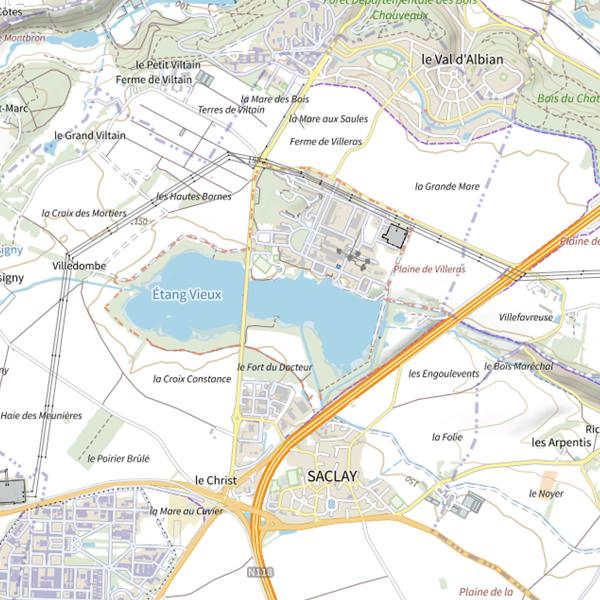 Plan cartographique de Étang de Saclay