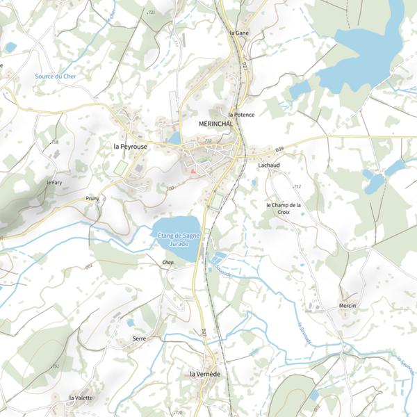 Plan cartographique de Étang de Sagne Jurade