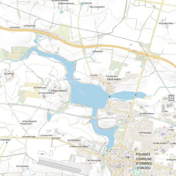 Plan cartographique de Étang de Saint-Aubin