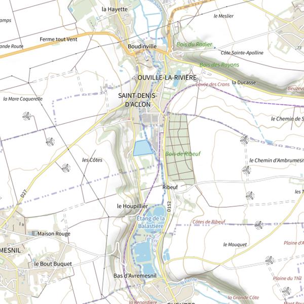 Plan cartographique de Étang de Saint Denis d'Aclon