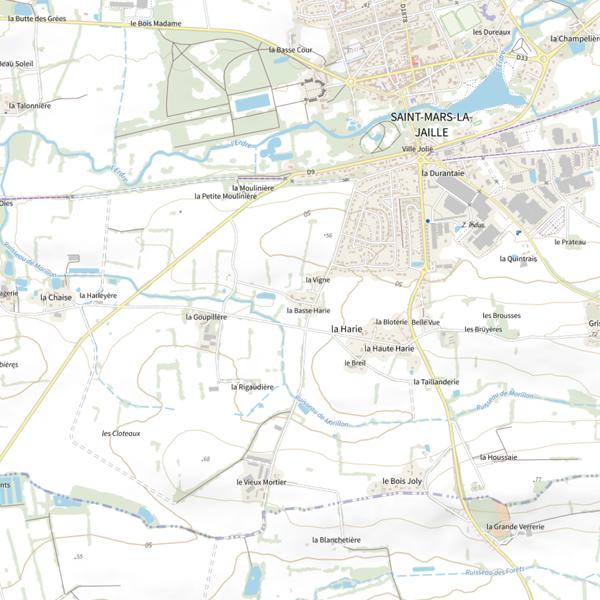 Plan cartographique de Étang de Saint Mars-la-Jaille