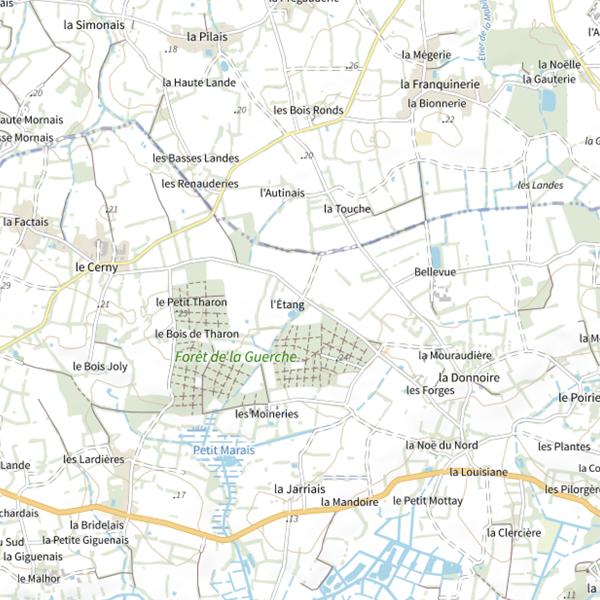 Plan cartographique de Étang de Saint-Père-en-Retz