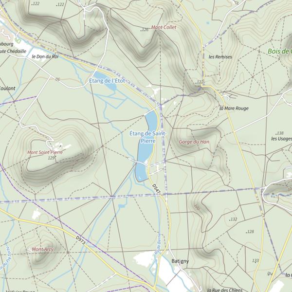 Plan cartographique de Étang de Saint Pierre (Vieux-Moulin)